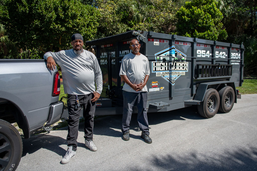 High-Caliber Junk Removal branded truck, ready for junk hauling