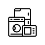 Icon of a washing machine and dryer, representing appliance removal service.
