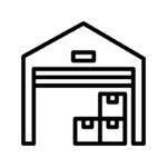 Icon of a storage unit with boxes inside, representing storage unit clean out service.