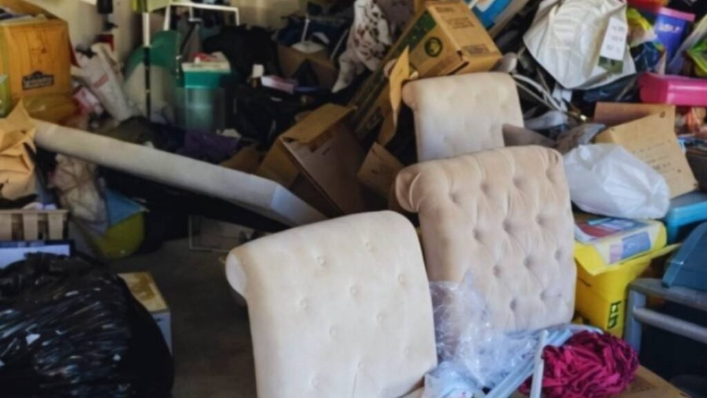 Garage cleanout with furniture and household junk removal